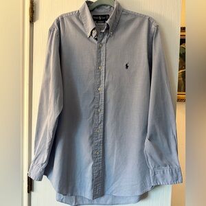 Polo Ralph Lauren long sleeve shirt, classic blue, men’s size 16, 32/33